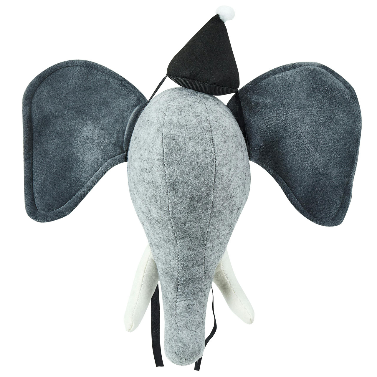Felt and cotton elephant head wall decor