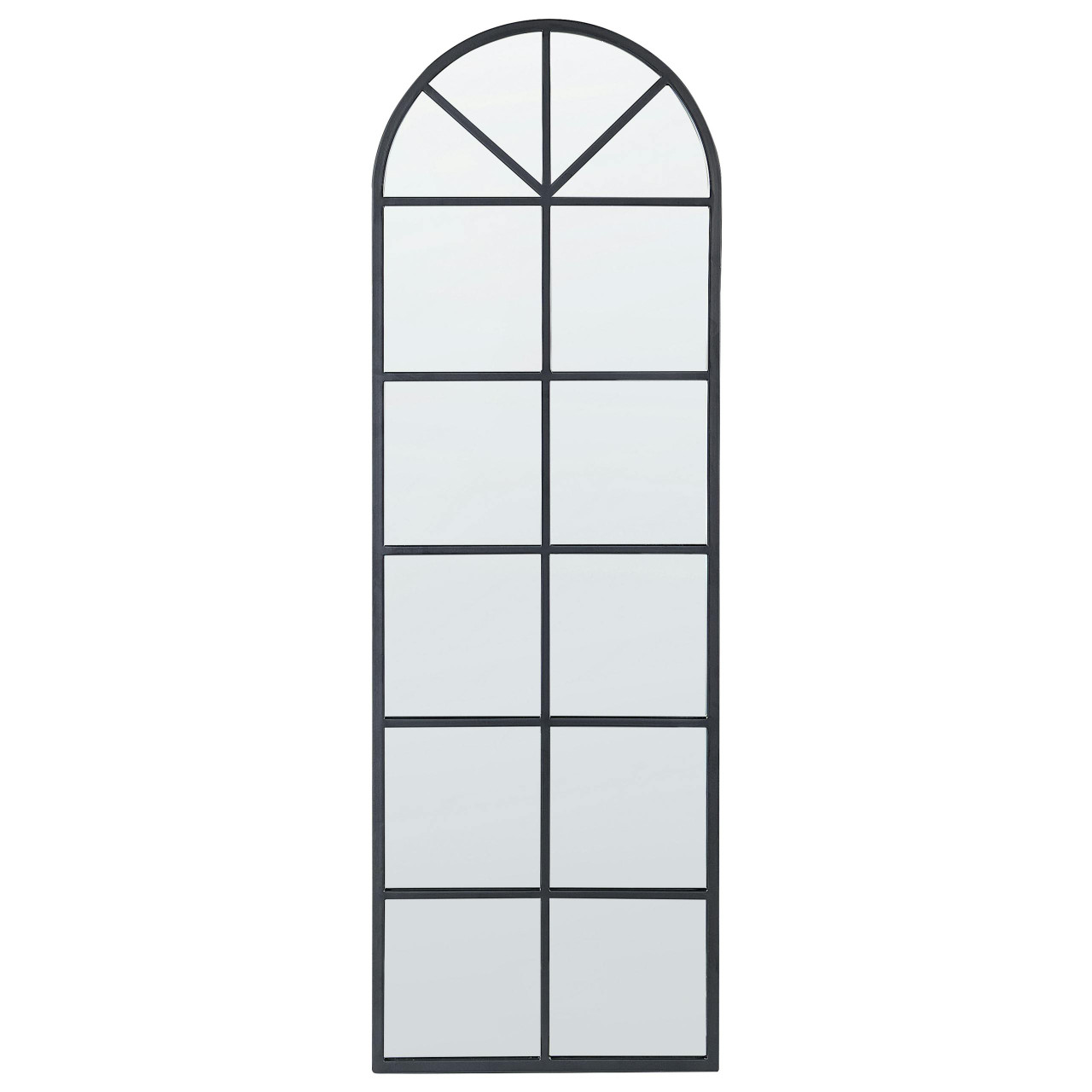 Espejo de pared forma ventana Brouage hierro pintado negro