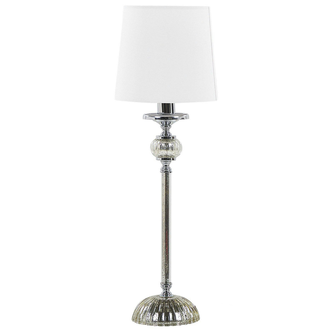 Lámpara de mesa Kubena vidrio y metal blanco