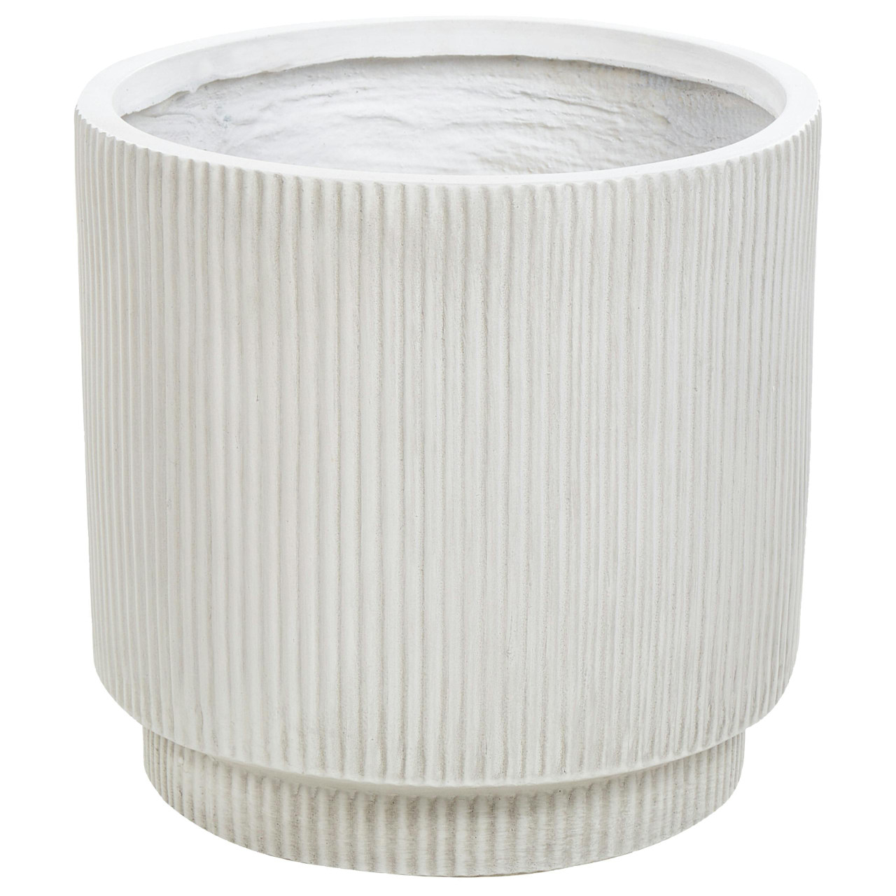 Daria round clay fiber planter white