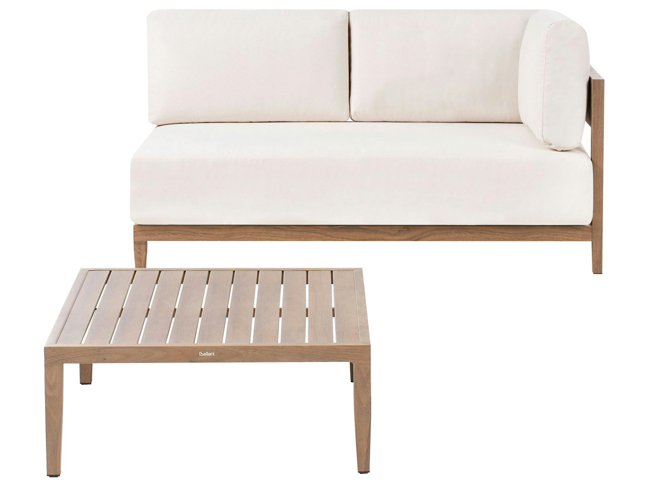 Sofá de jardim com mesa 2 lugares SAMPIERI Metal Castanho
