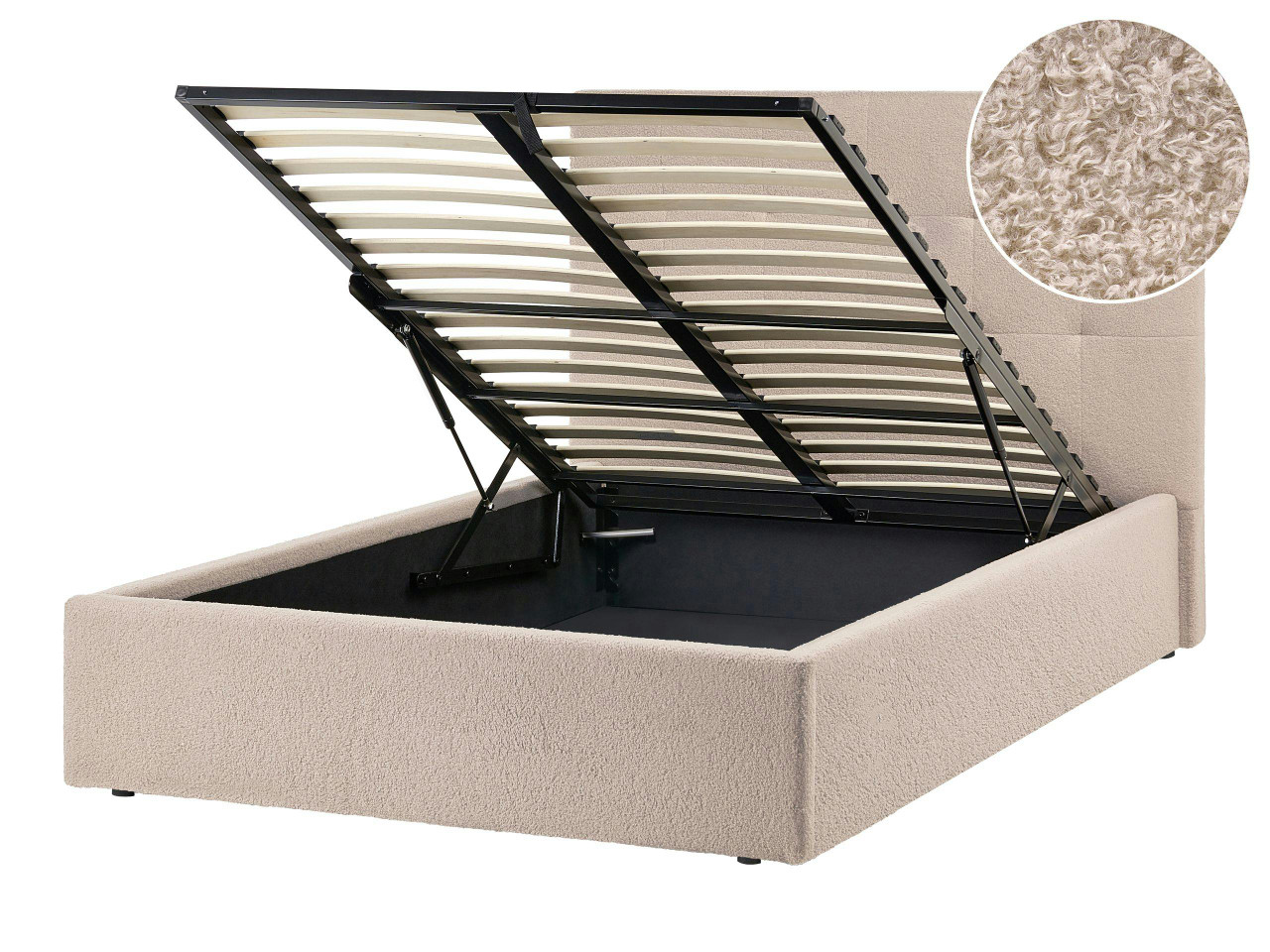Sommier with storage Lorient bouclé