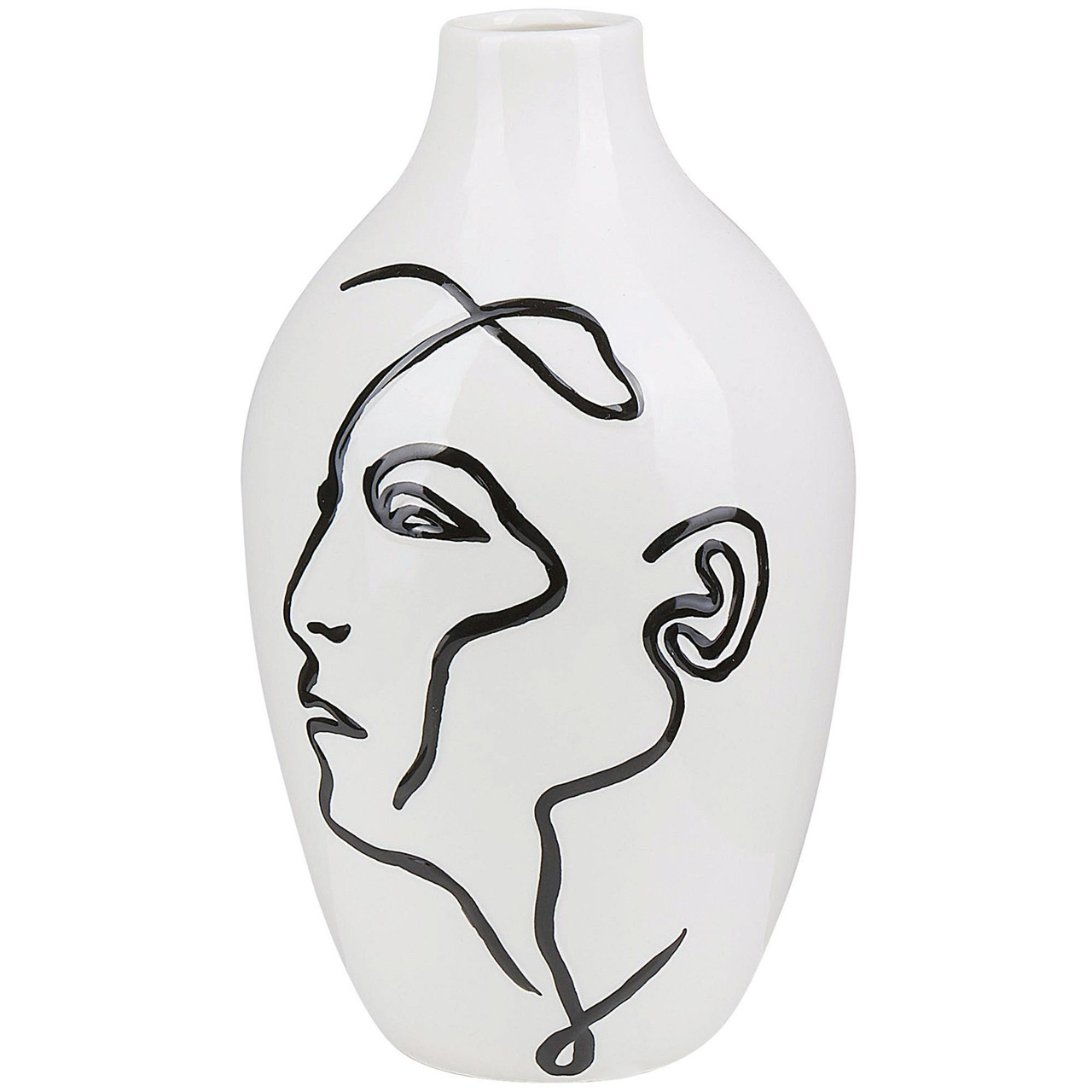 Jarrón decorativo Helike en gres blanco
