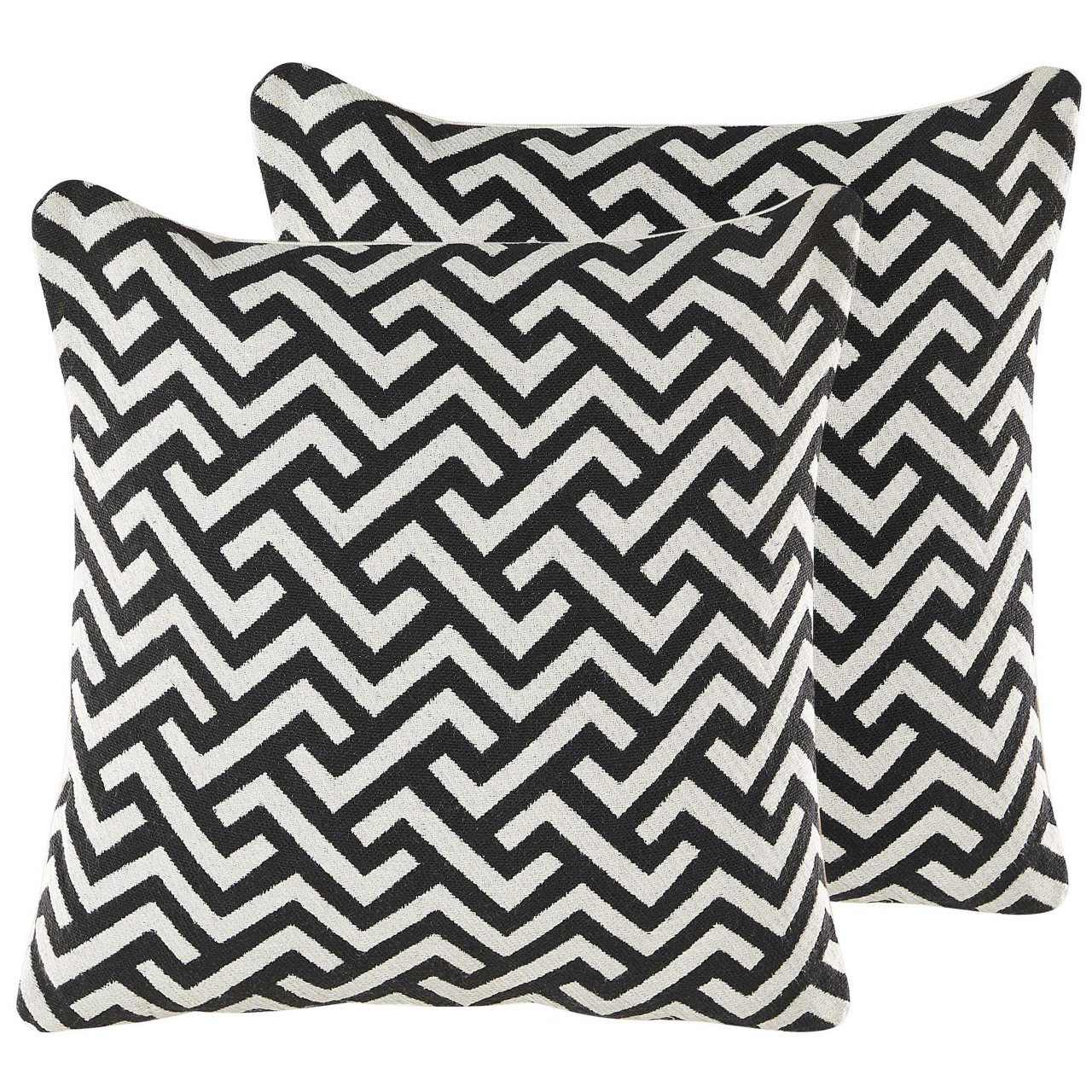 Conjunto De 2 Almofadas Decorativas Beliani Salizar De Algodão Branco 45x45x10