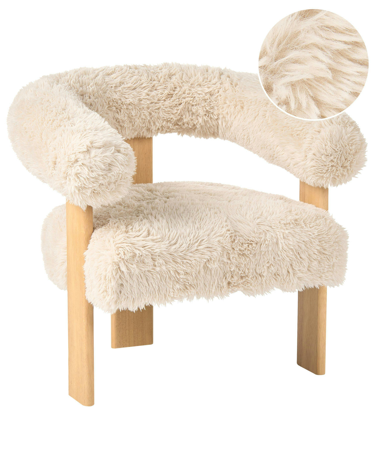 Poltrona ILBRO Imitação de pele Branco-creme/Castanho claro