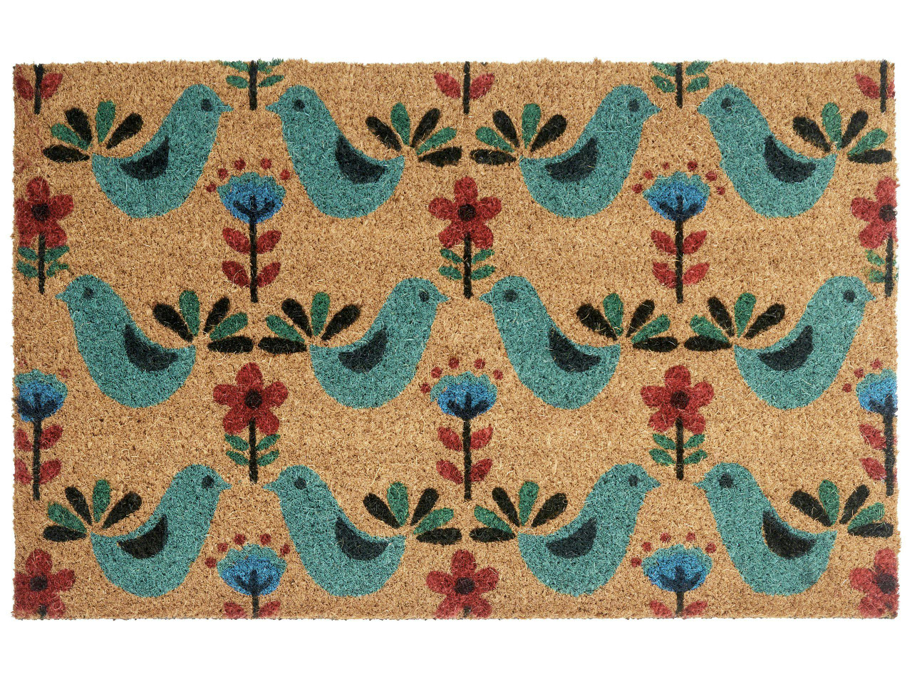 Tapete de entrada TANANA Multicolor 50 x 80 cm Pássaro Fibra de coco