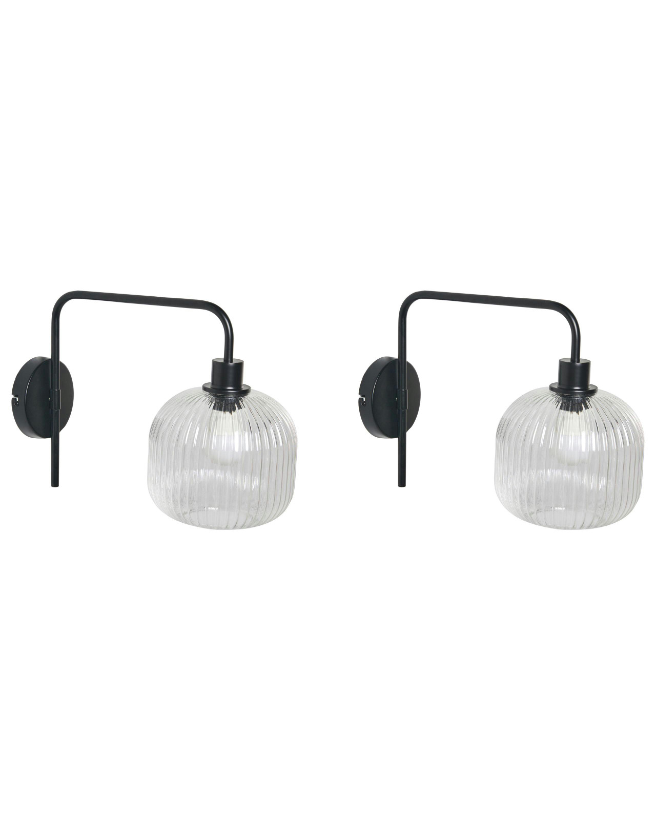 Conjunto de 2 candeeiros de parede COMAPALA Metal Preto