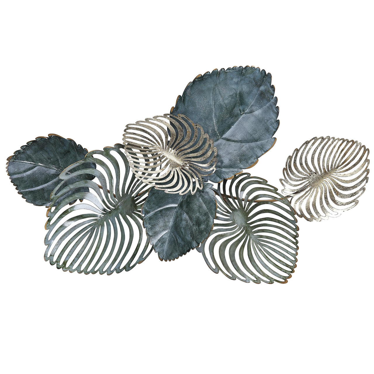 Wall decoration painted iron blue-green 88x7x55