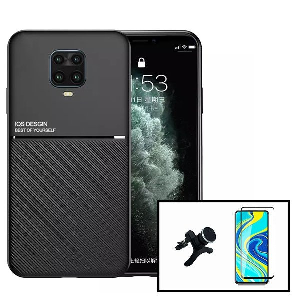 Funda magnética de lujo, protector 5D y soporte magnético para Xiaomi Redmi Note 9 Pro Max