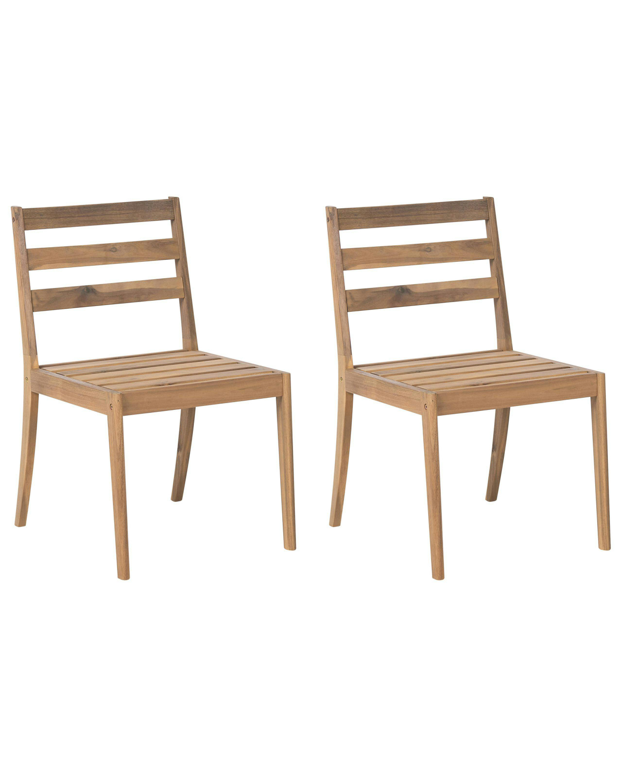 Conjunto de 2 cadeiras de jardim CHIOGGIA Madeira de Acácia certificada Castanho claro