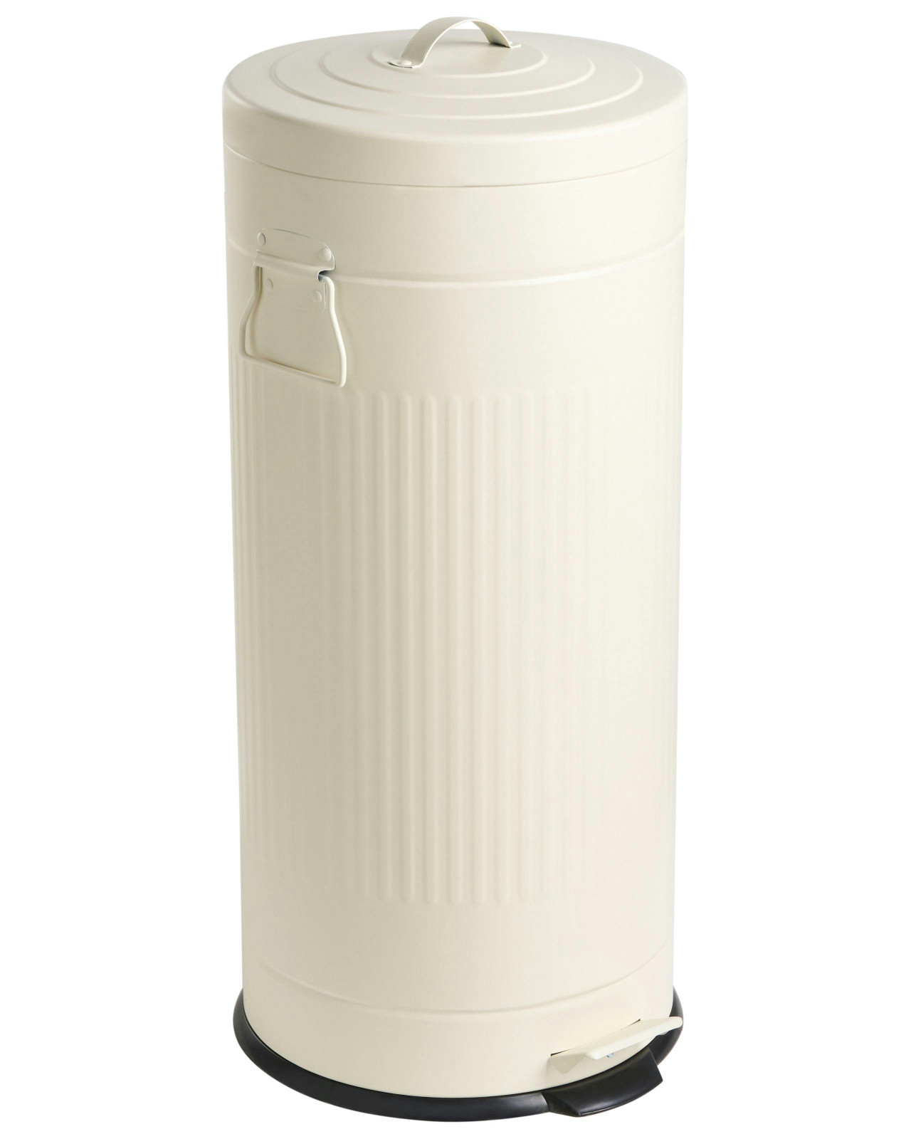 Cubo de basura con pedal 30 L metal crema