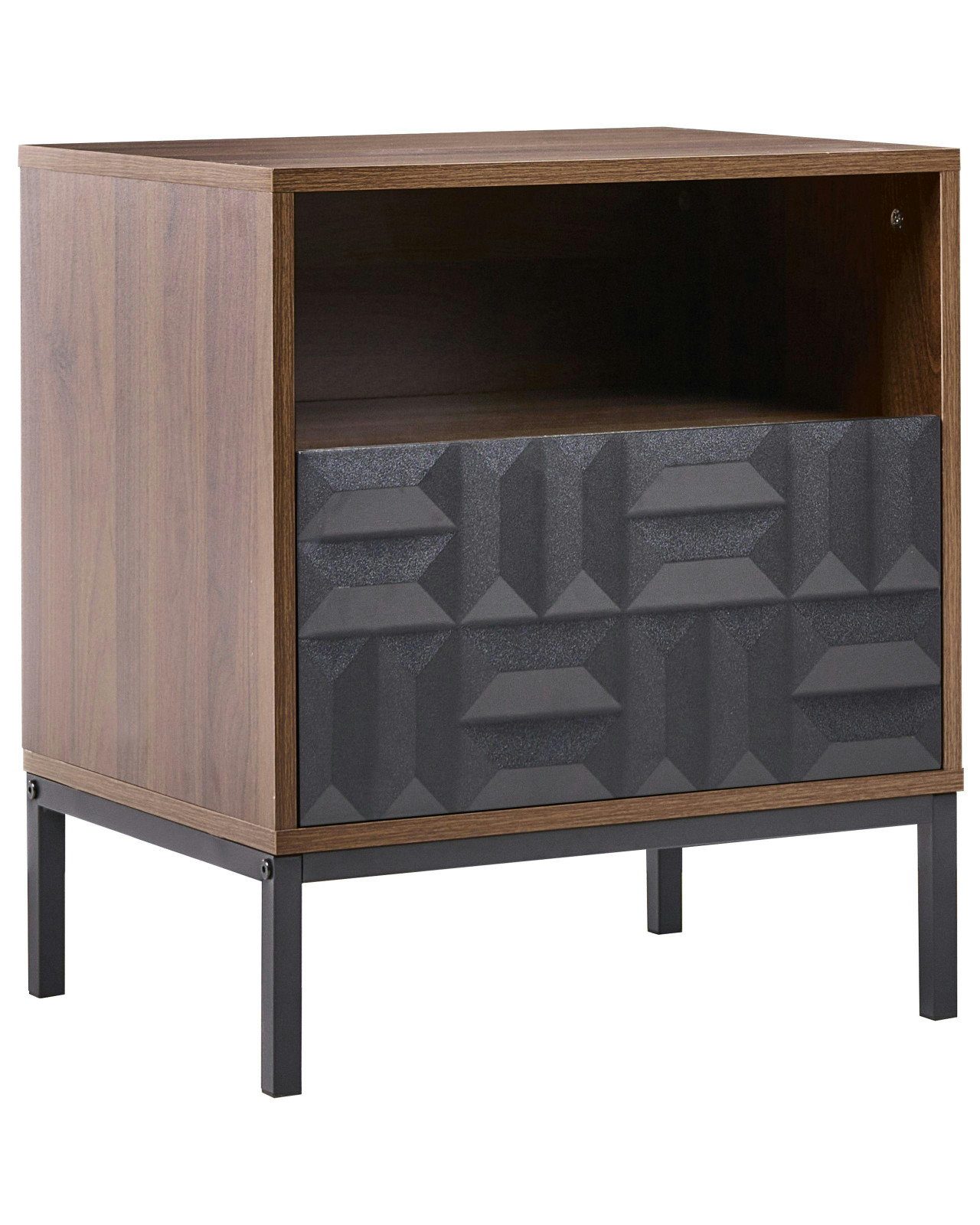 Mesa de cabeceira com gaveta CARAQUET Castanho escuro
