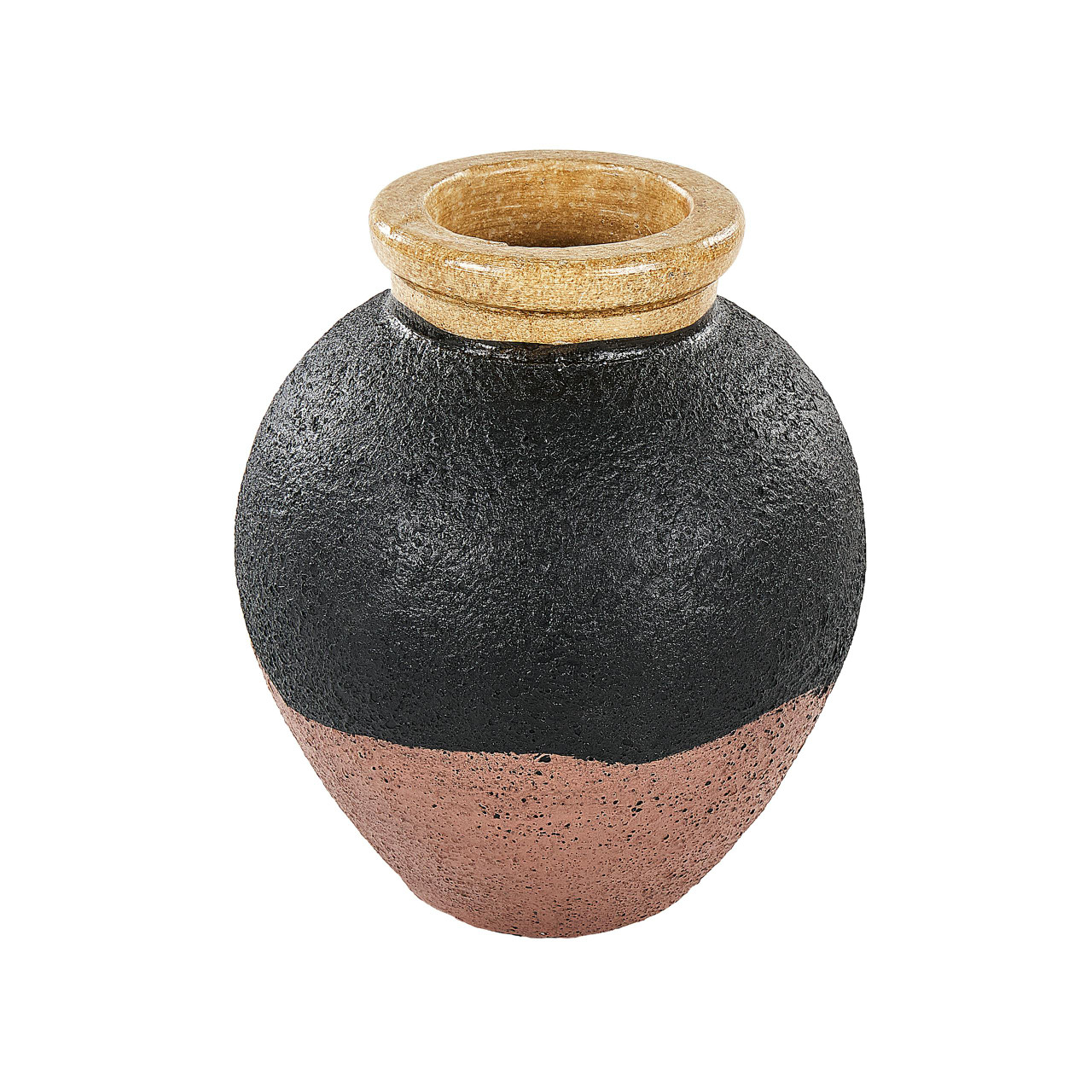 Jarrón decorativo de terracota pintado a mano Negro