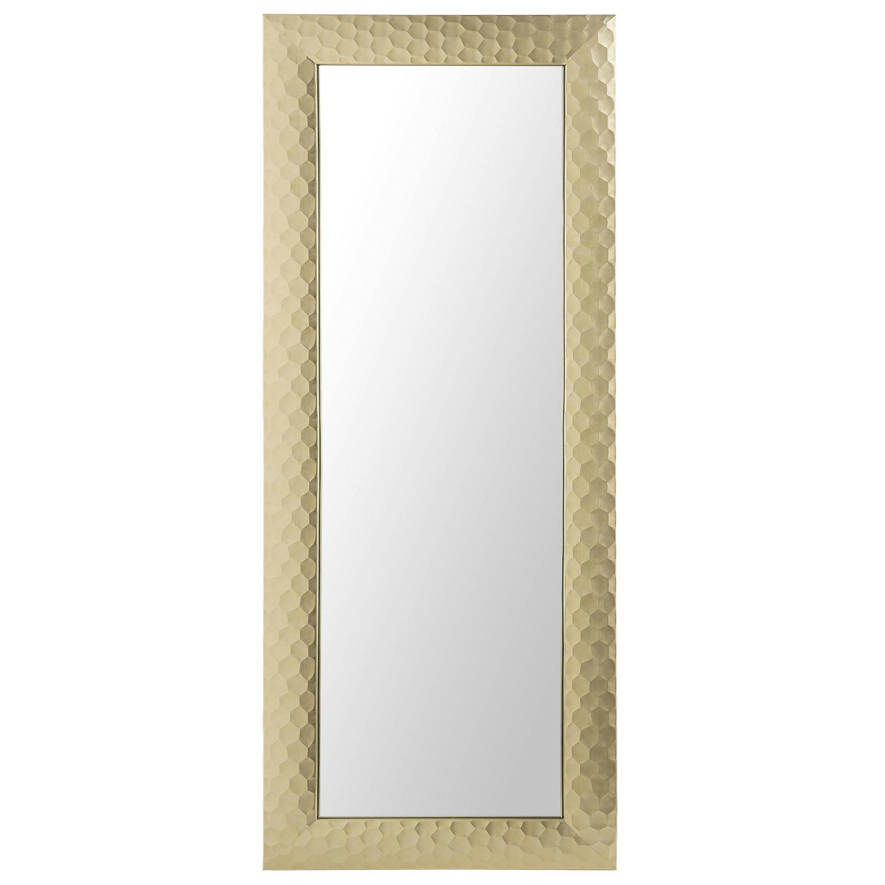 Antibes wall mirror in synthetic material with honeycomb-effect gold finish