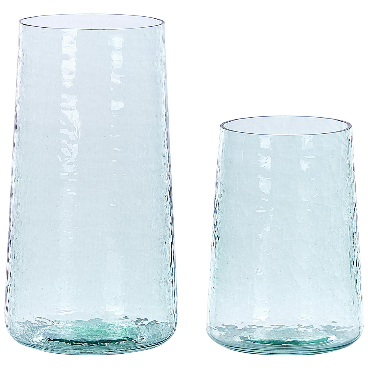 Conjunto de 2 jarrones decorativos de vidrio transparente