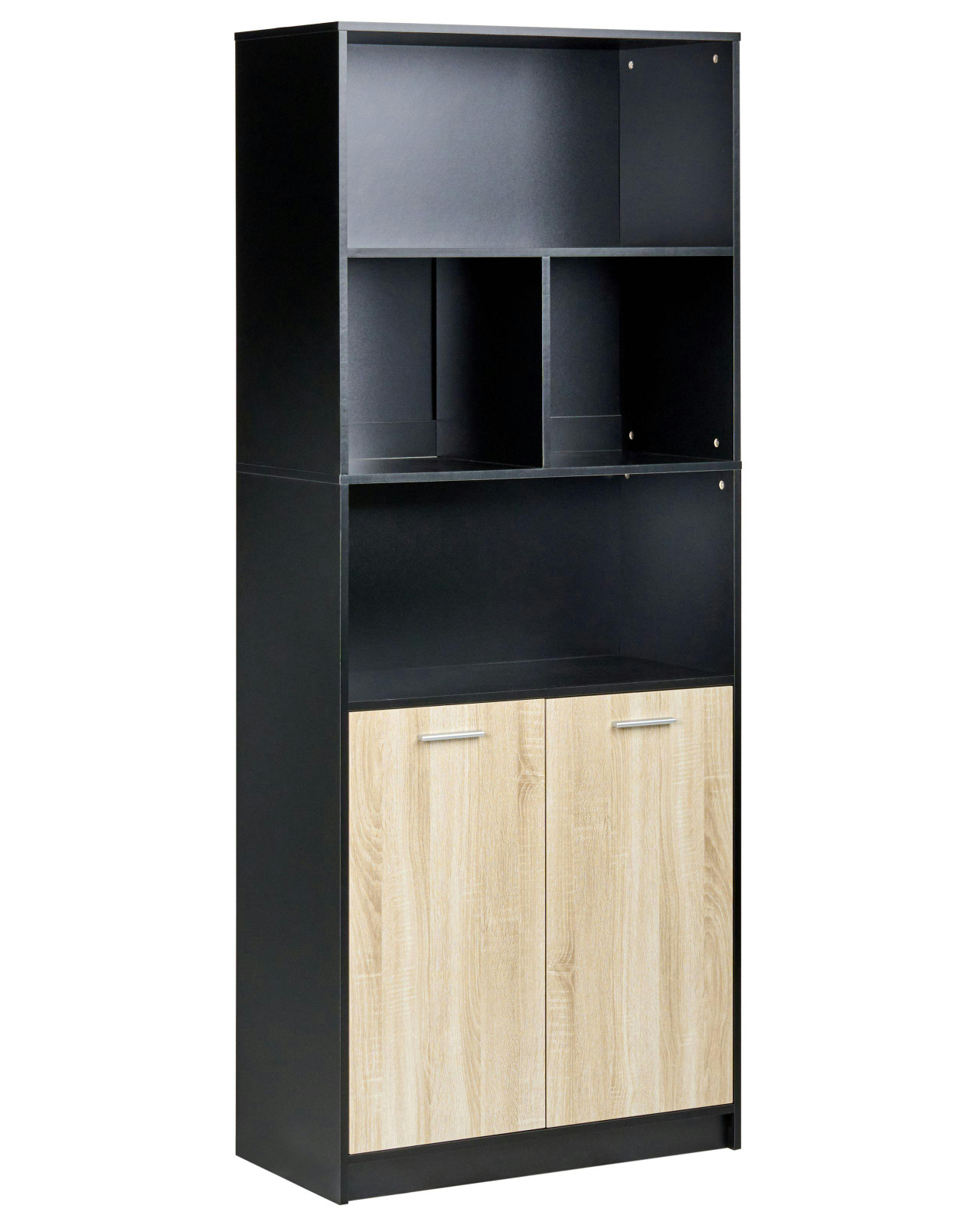 Estante com 2 portas ZEHNA Castanho/Preto
