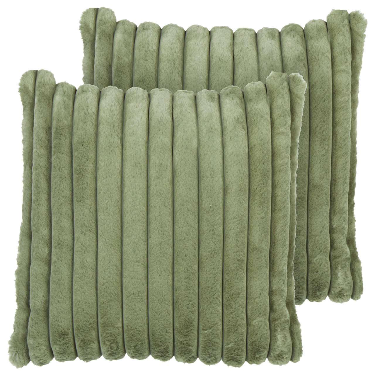 Conjunto de 2 cojines decorativos Rakya imitación de piel verde