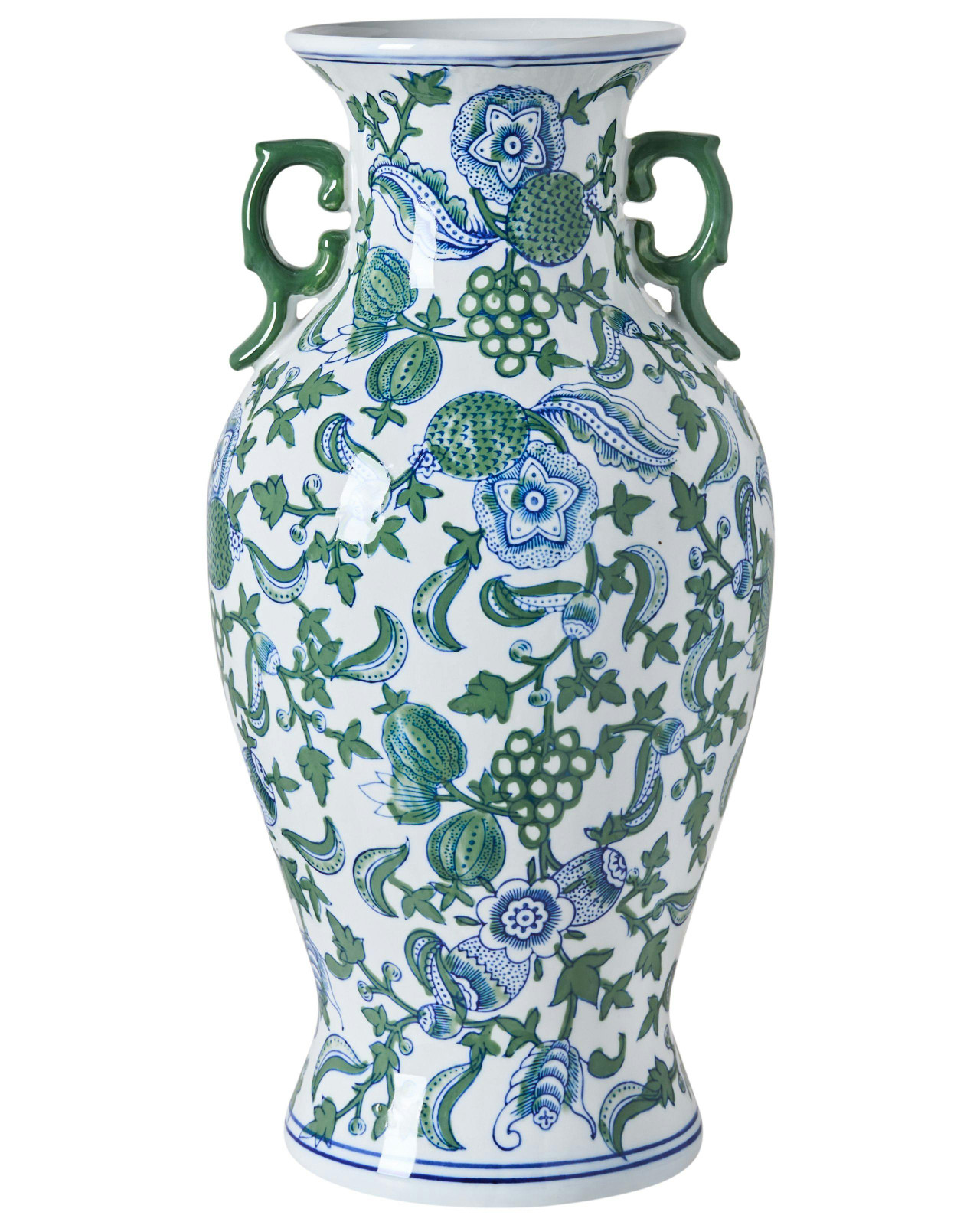 Jarro de flores SEGOWIA Porcelana 47 cm Branco/Azul