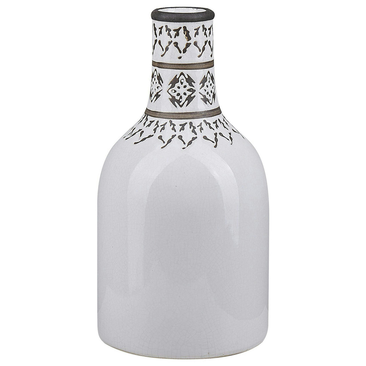 Jarrón decorativo Ankon de gres blanco