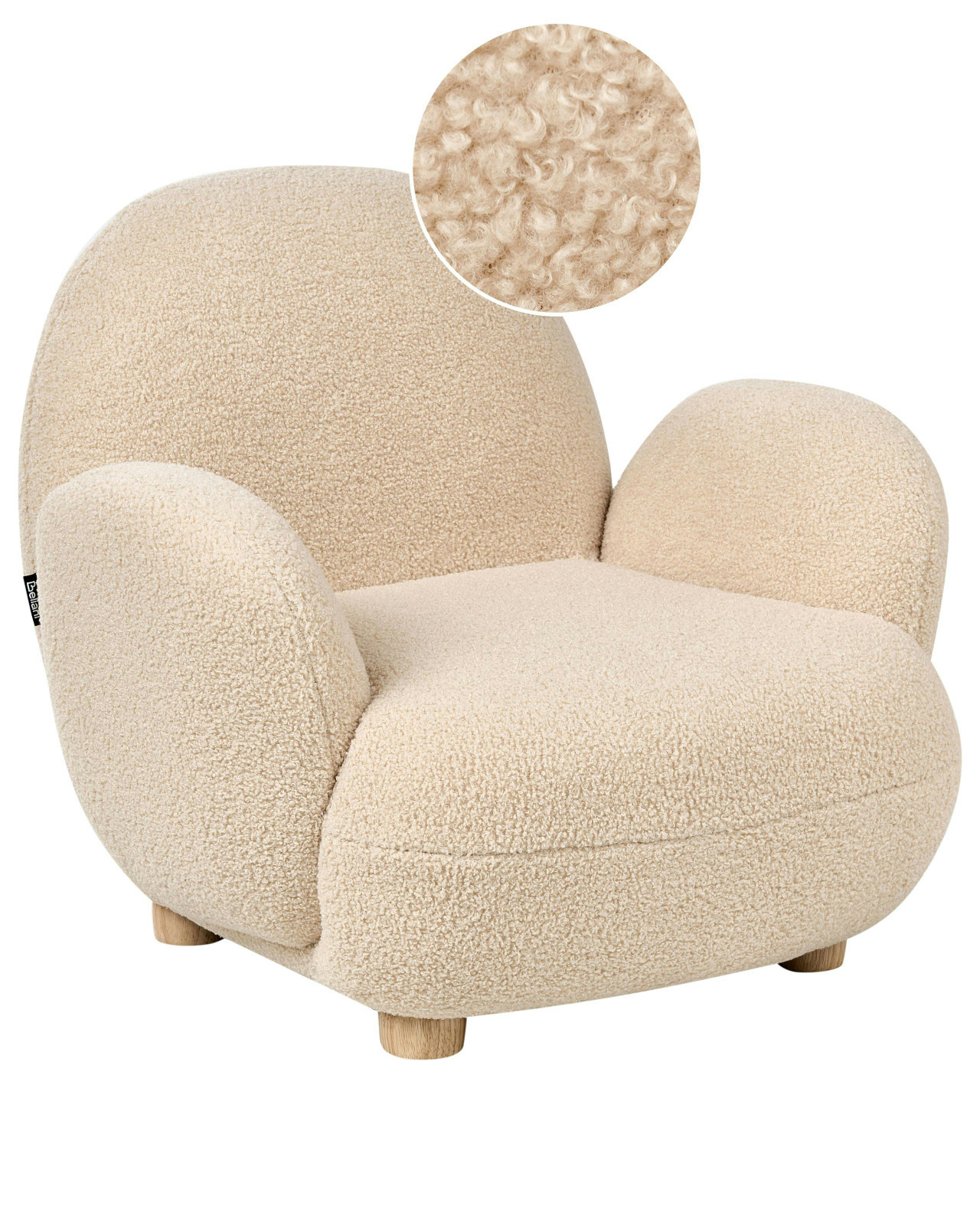 Poltrona para crianças HEM Bouclé Creme