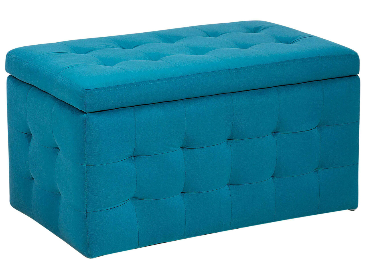 Repousa-pés com arrumação MICHIGAN Veludo Azul turquesa
