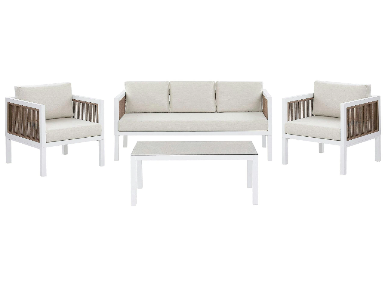 Conjunto de jardim com mesa 5 lugares BORELLO Metal Branco
