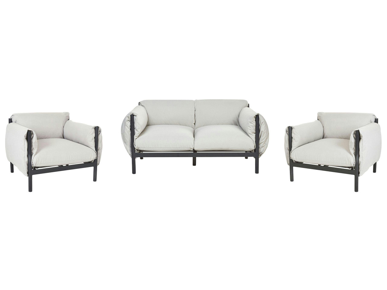Conjunto de sofás de jardim 4 lugares ESPERIA Metal Cinzento