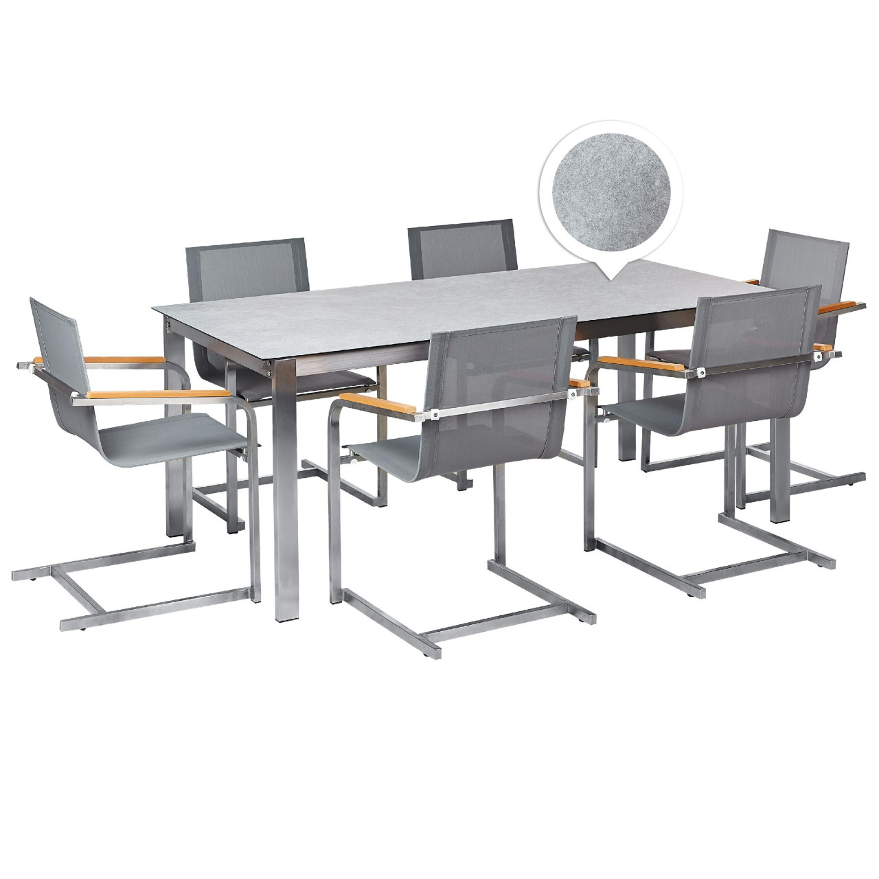 Conjunto Cosoleto mesa acero inoxidable con tapa de vidrio templado