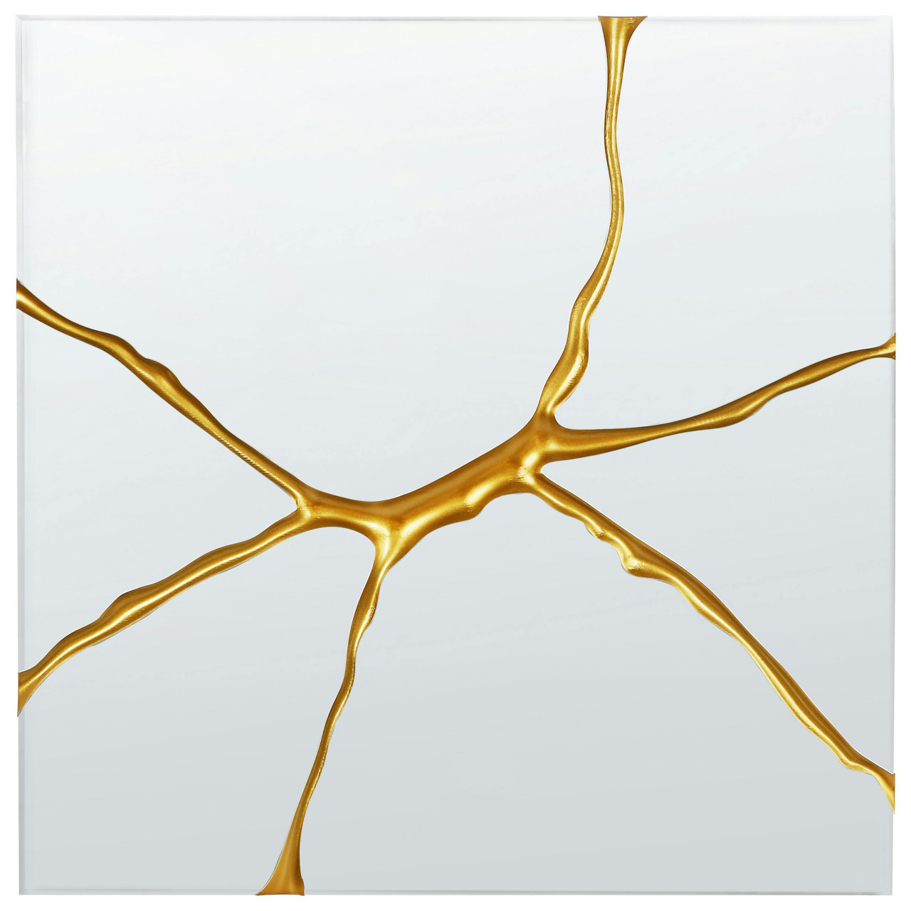 Espejo de pared cuadrado Coole MDF dorado