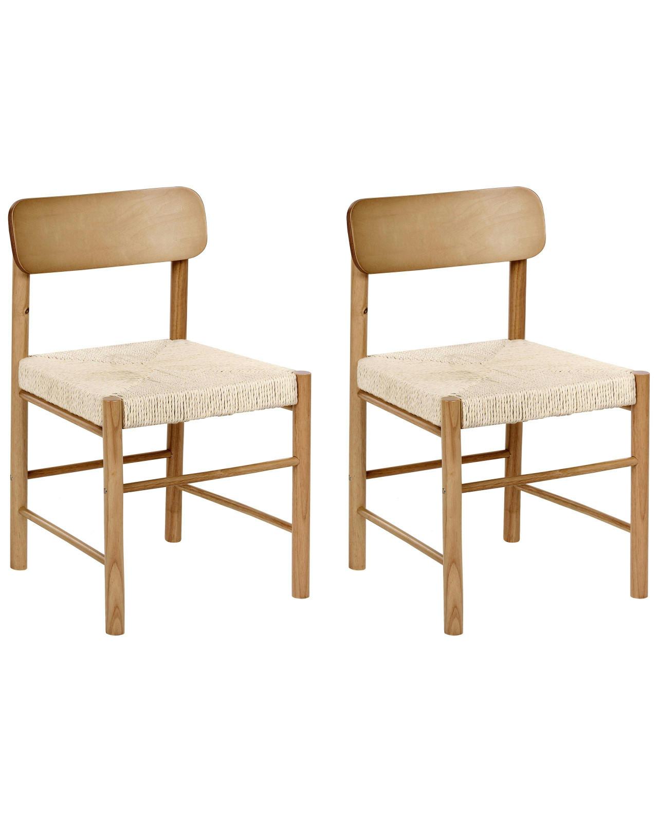 Conjunto de 2 cadeiras de jantar DIGNE Madeira Castanho