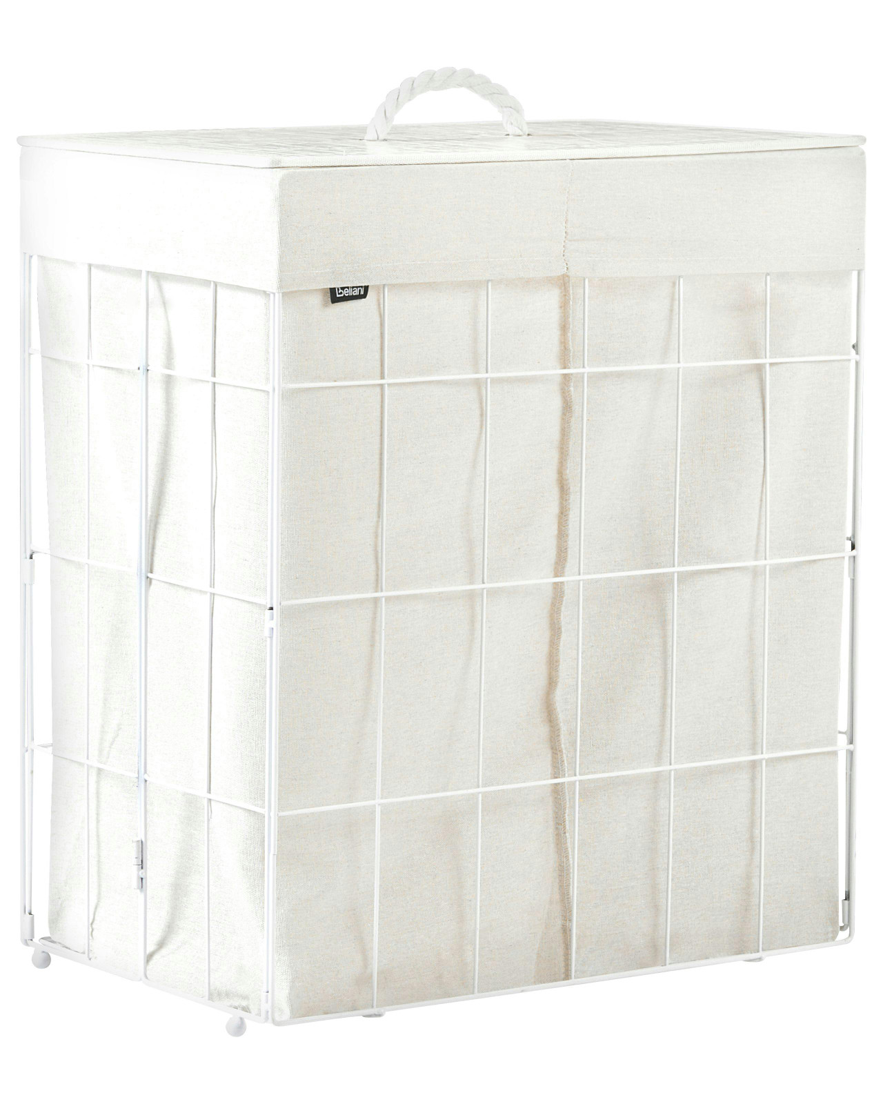 Cesta de ropa plegable de metal con tapa de bambú 100 L