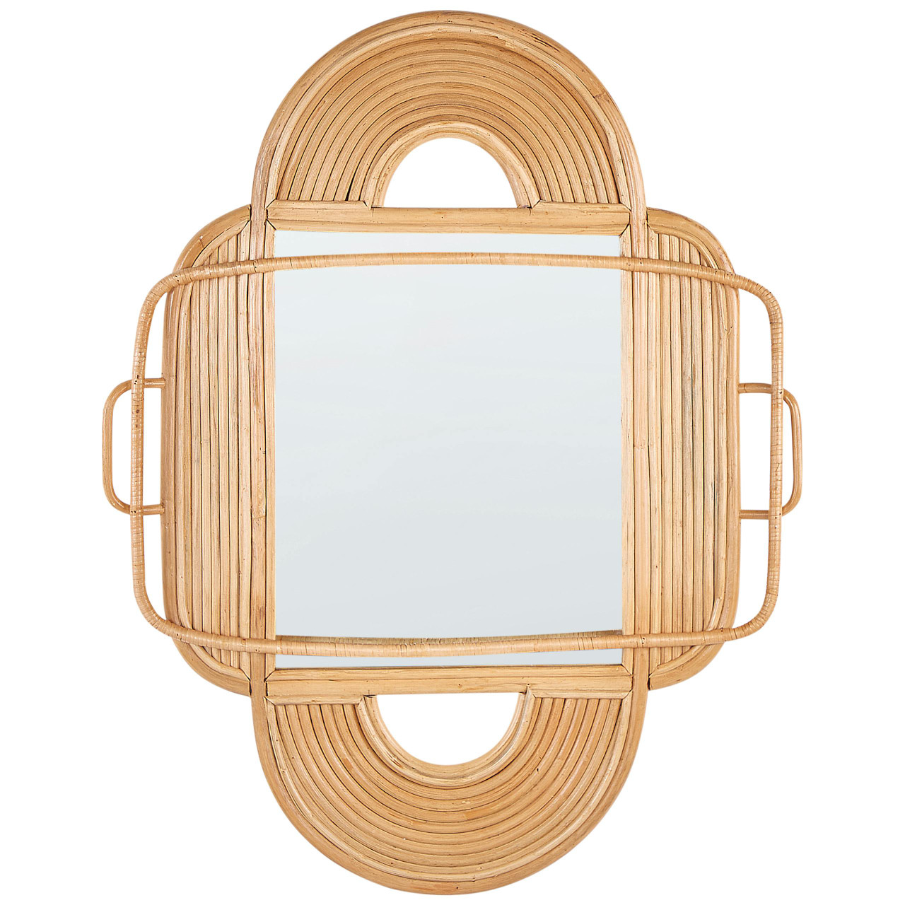 Oval wall mirror Alcorn in natural rattan