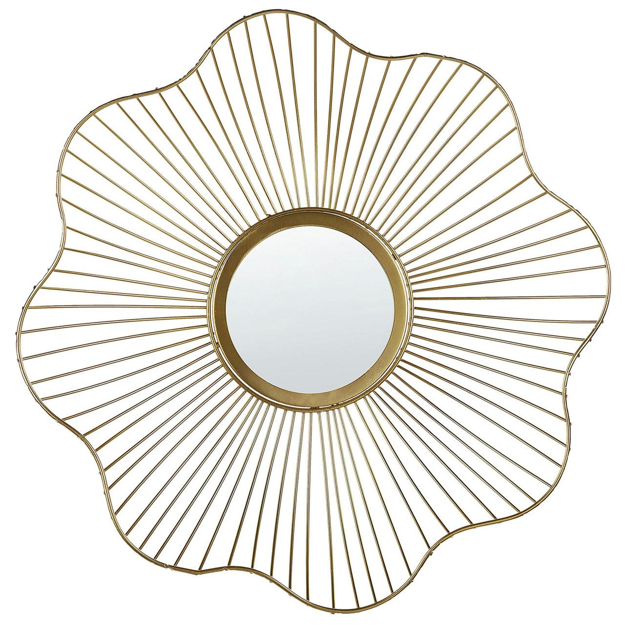 Espejo decorativo flor marco hierro dorado