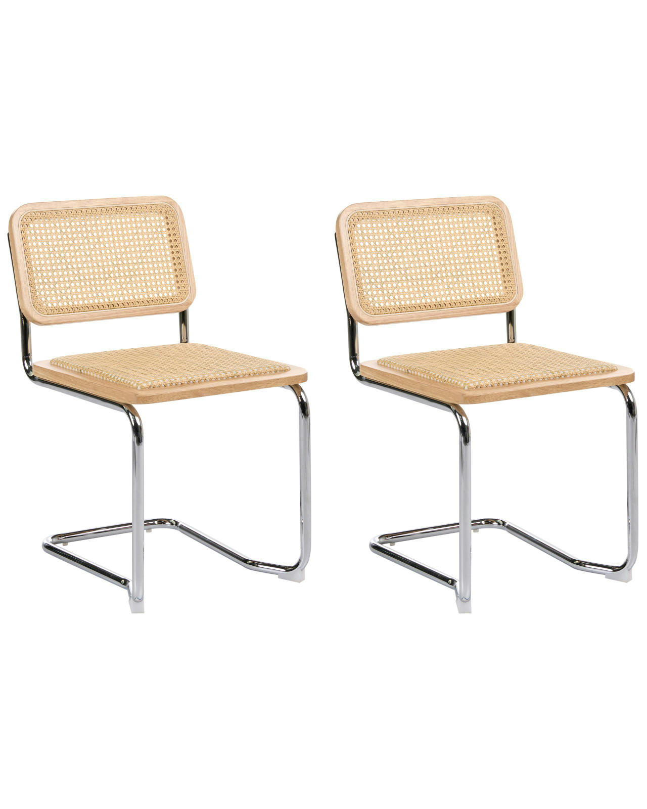 Silla cantiléver Cordova de rattan con estructura metálica