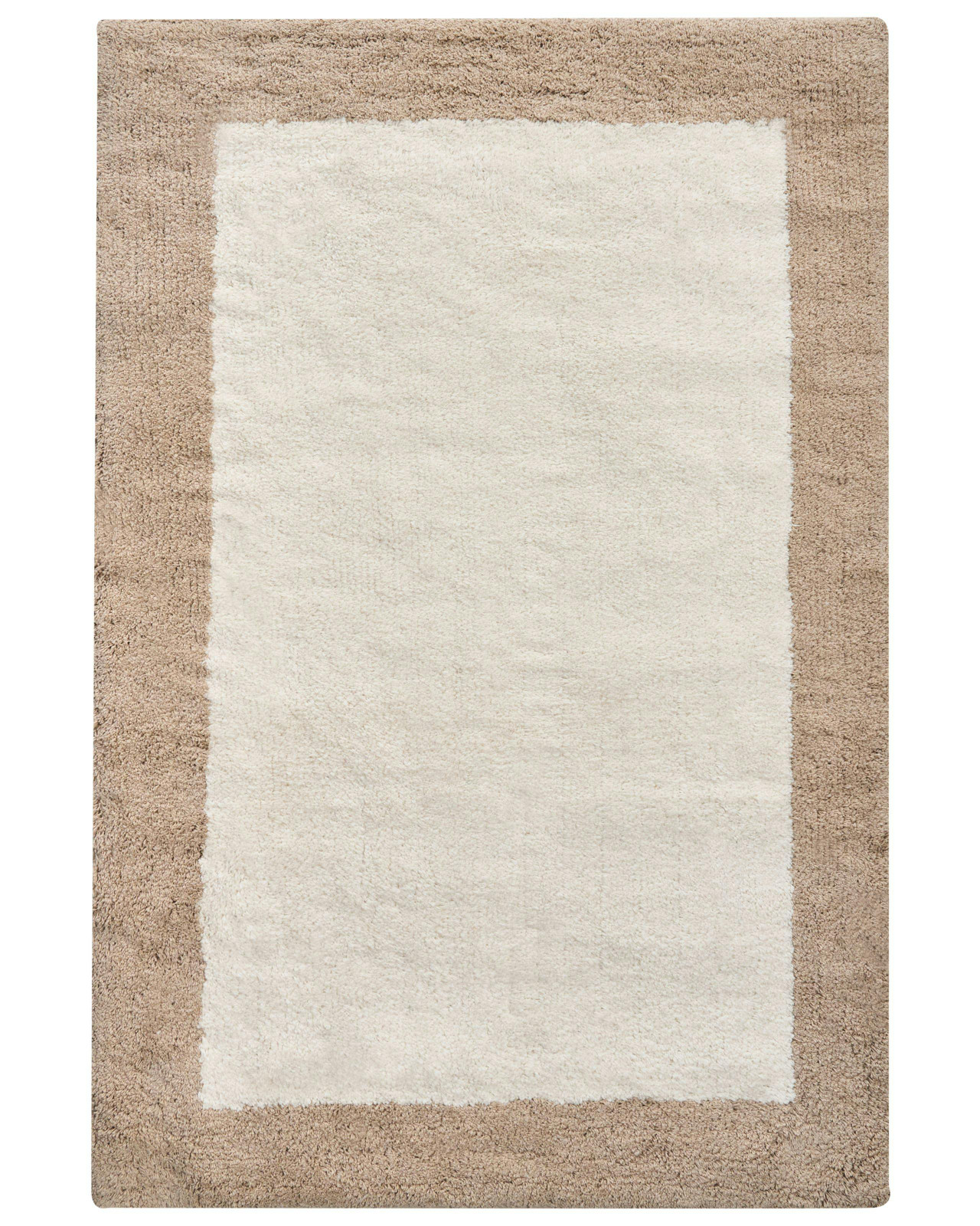 Tapete casa de banho KABRI Castanho/Creme 60 x 90 cm Algodão