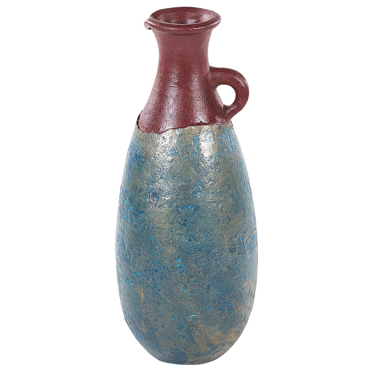Jarrón decorativo Velia de terracota pintada azul