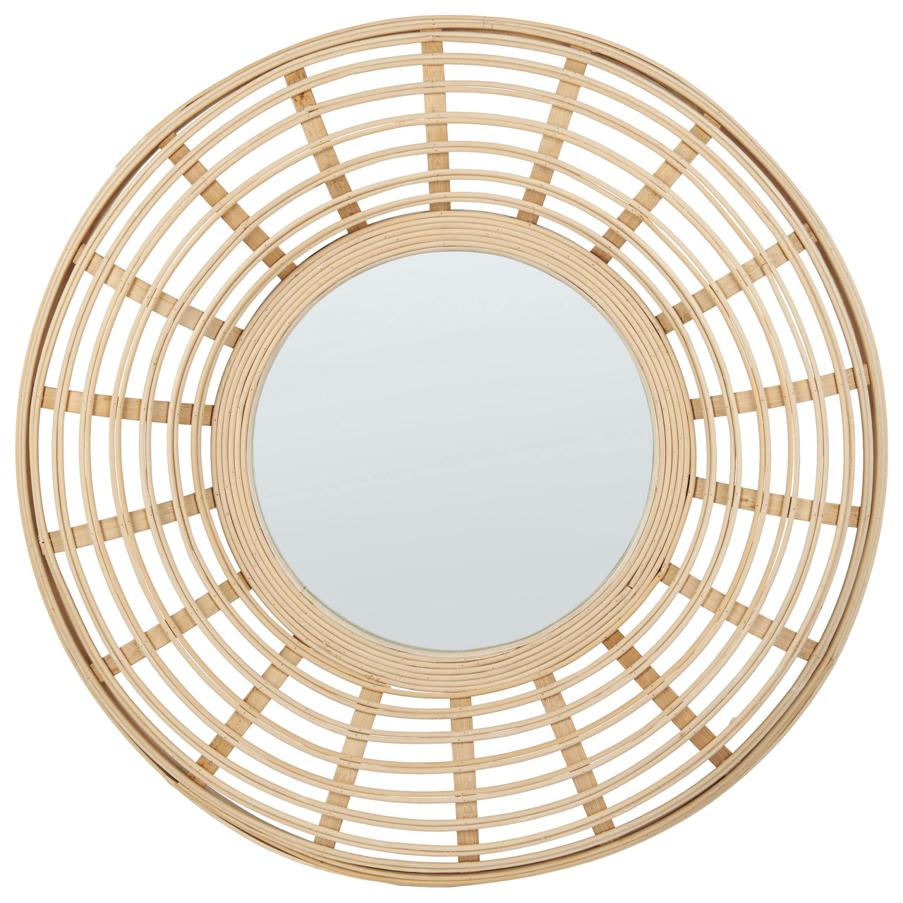 Hanua decorative mirror bamboo frame natural