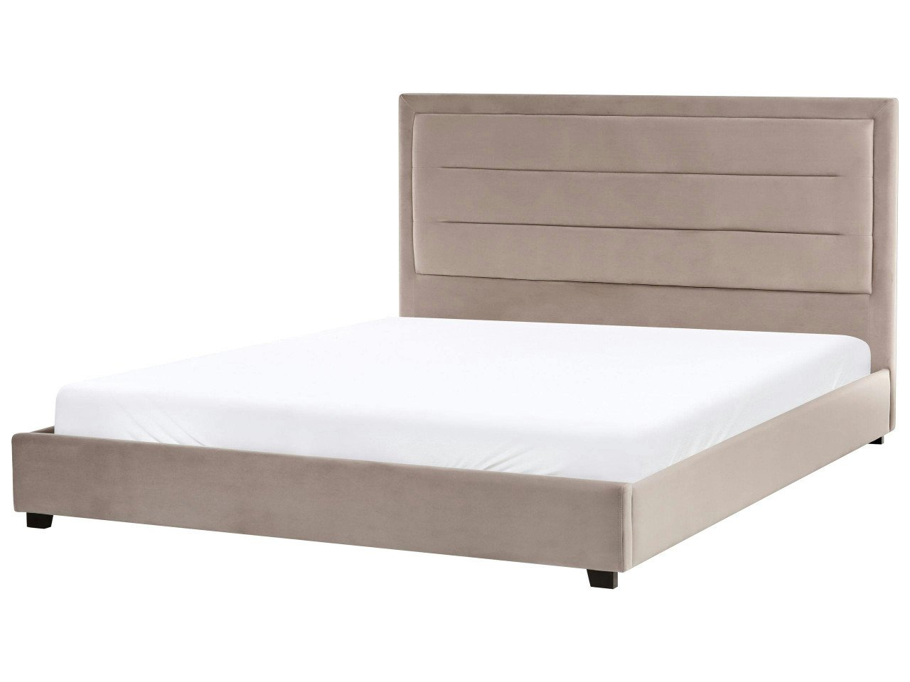 Cama de água Veludo ROUEN 180 x 200 cm Taupe
