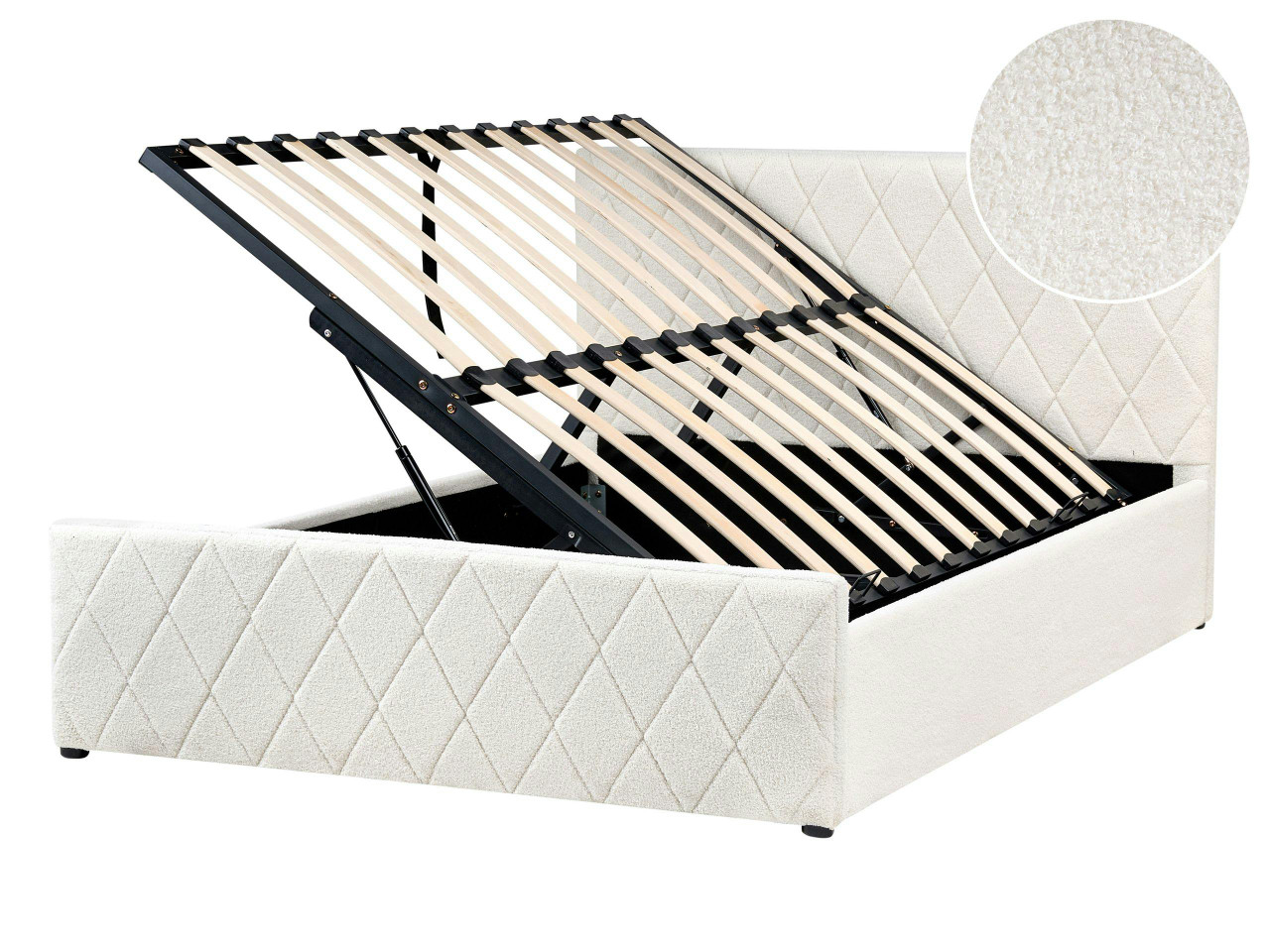 Storage sommier ROCHEFORT bouclé white cream