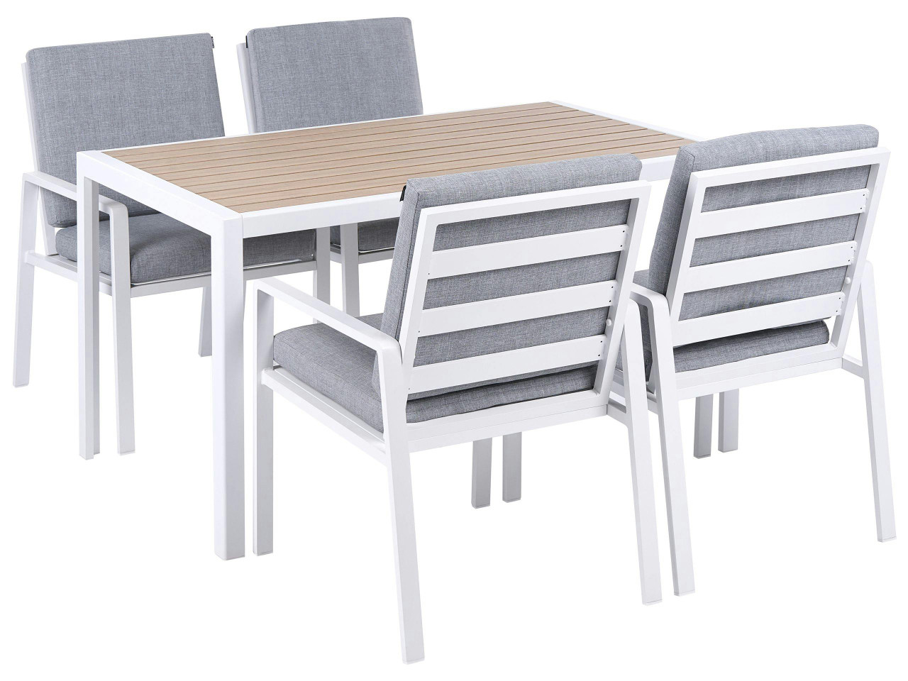 VISSO outdoor dining set in aluminum and plastic wood