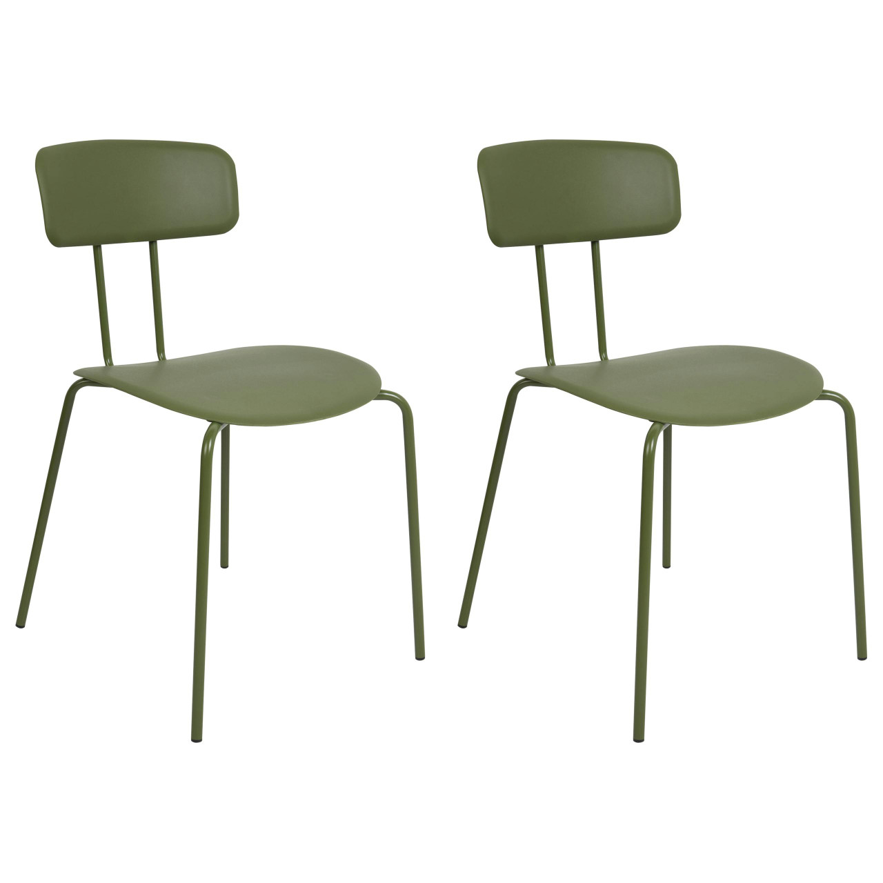 Conjunto de 2 sillas Sibley sin brazos asiento sintético estructura metálica