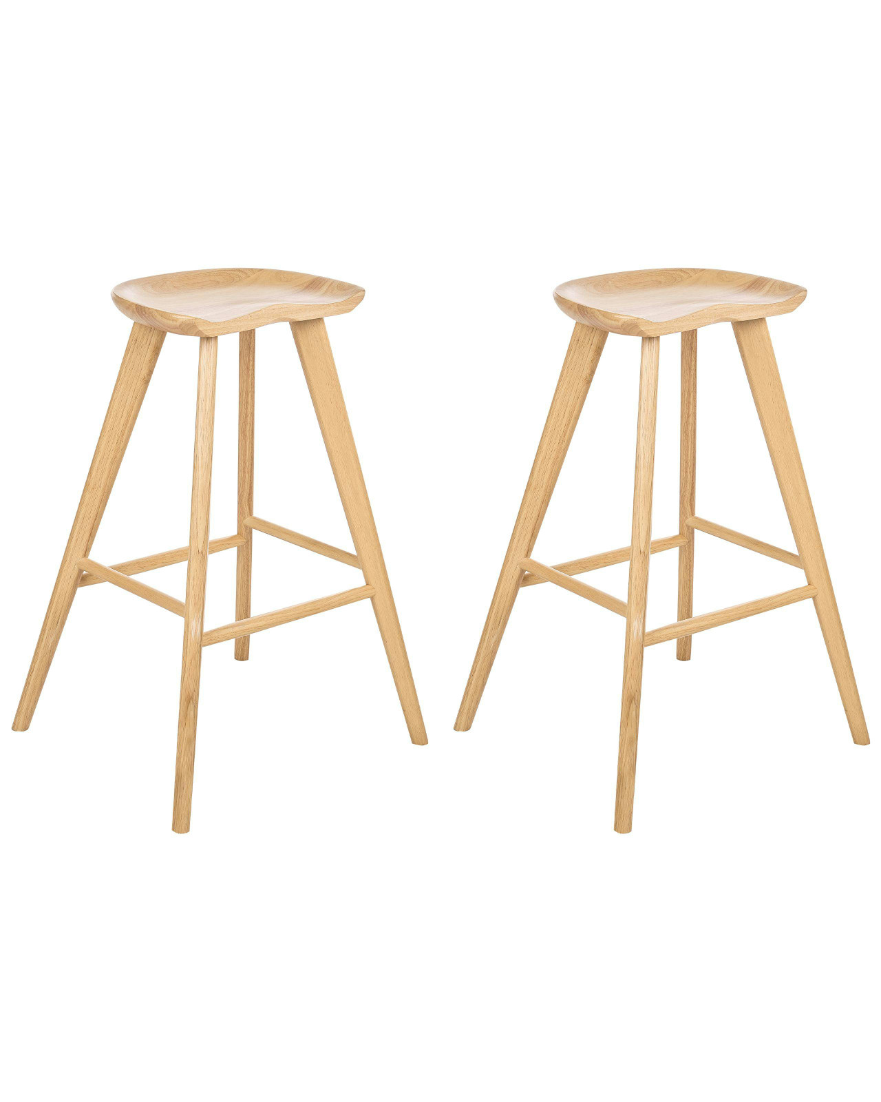 Conjunto de 2 bancos de bar CANDO Castanho claro