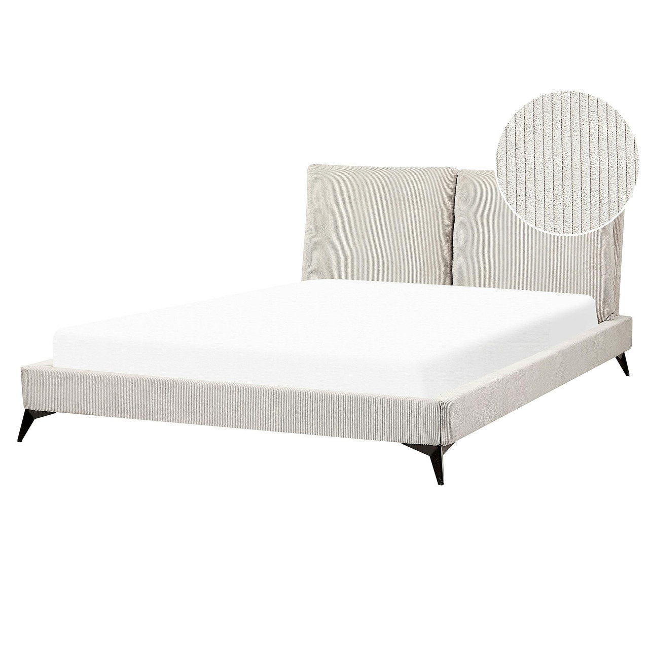 Cama doble Melle en bombazina crema