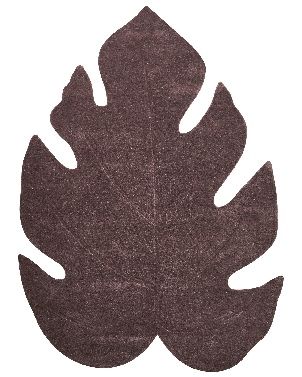 Nainital wool leaf rug dark brown 160 x 230 cm