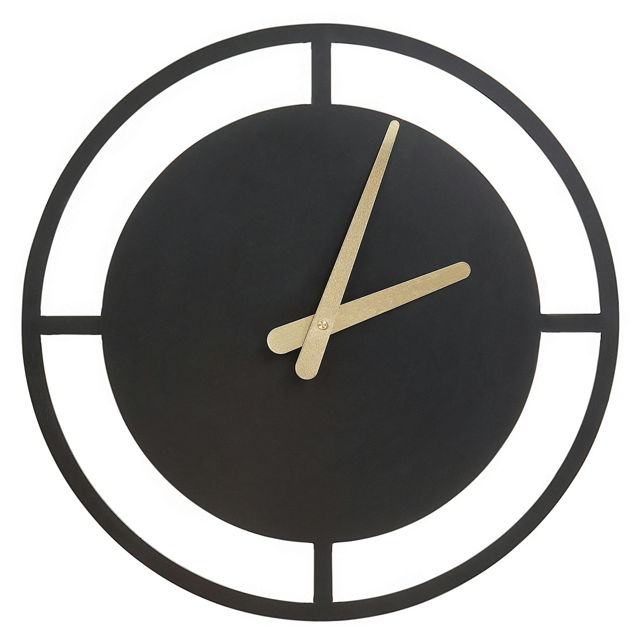 Reloj de pared Trient acero negro con agujas doradas