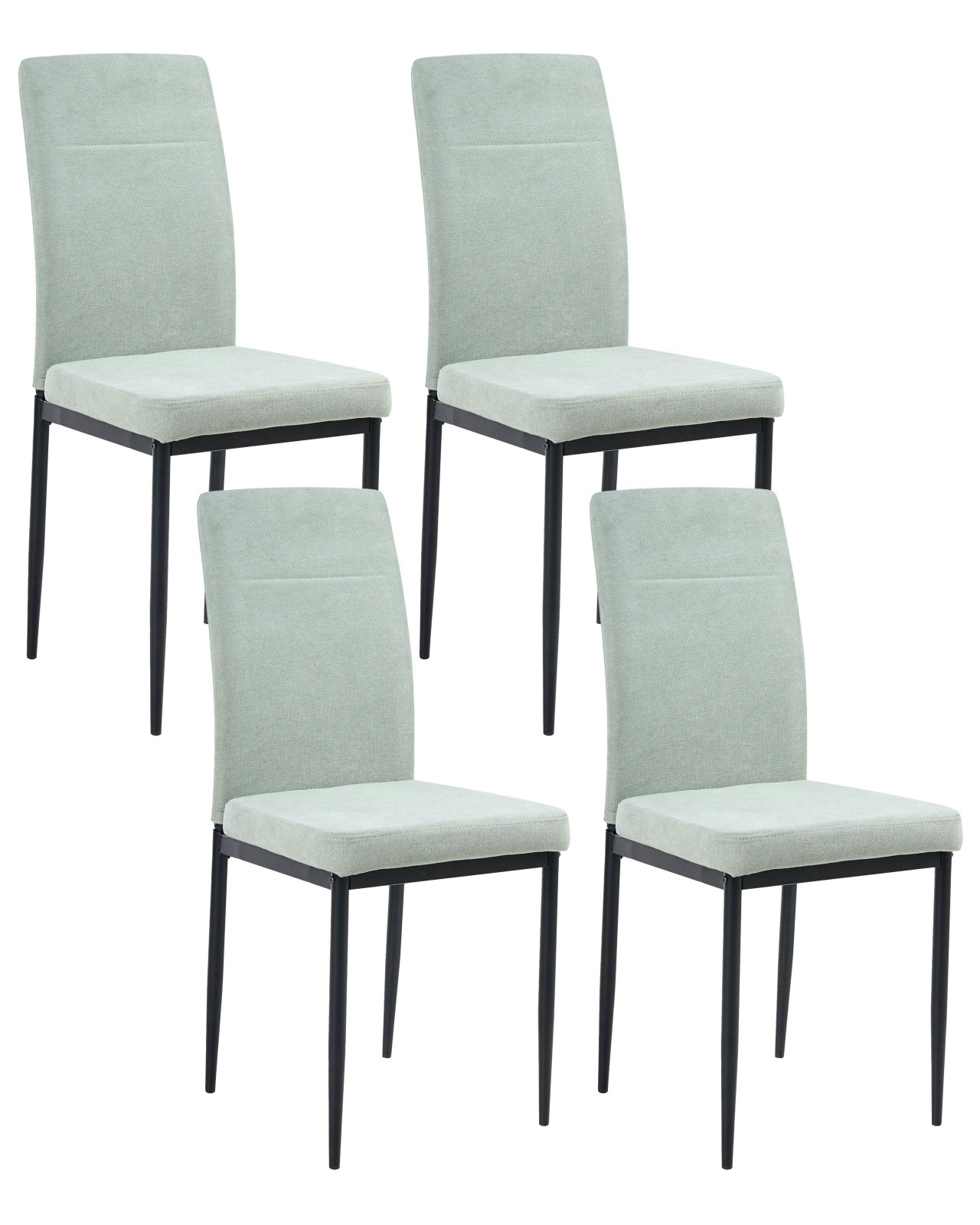 Conjunto de 4 cadeiras de jantar RINER Veludo Verde claro