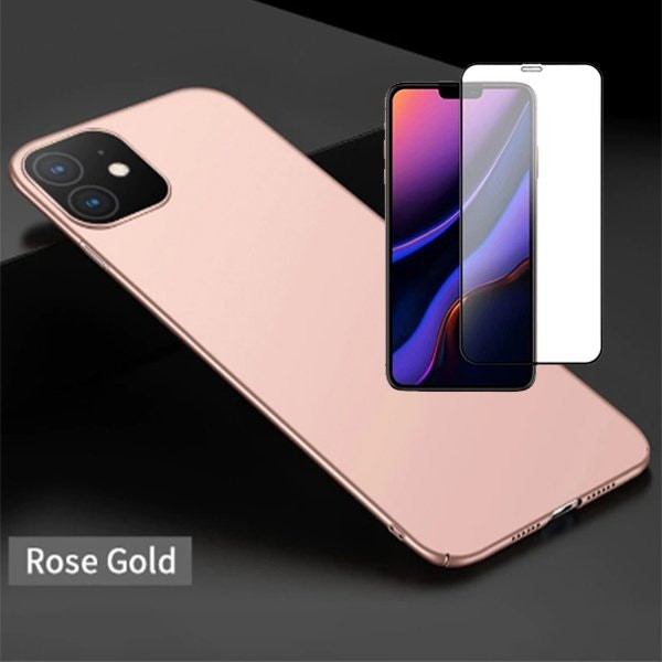Vidrio templado 5D Full Cover + funda SlimShield para iPhone 11