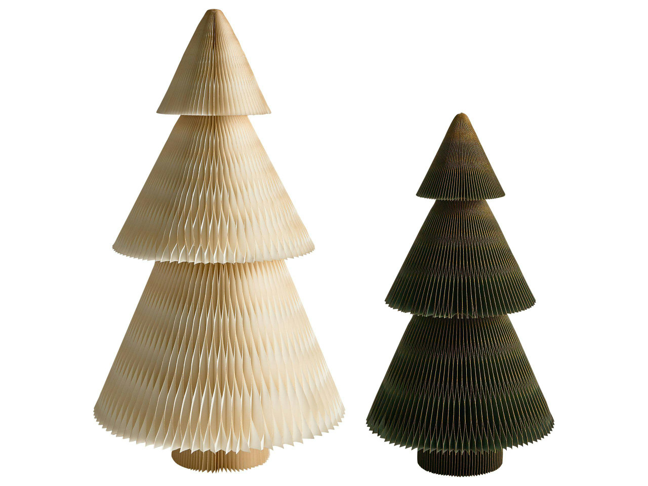Conjunto de 2 decorações de Natal VEFSNA Árvore de Natal 90/122 cm Creme/Verde