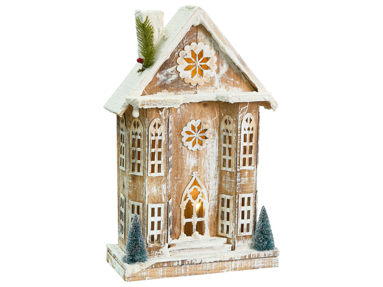 Decoração de Natal LED UNARI Casa 50 cm Castanho claro