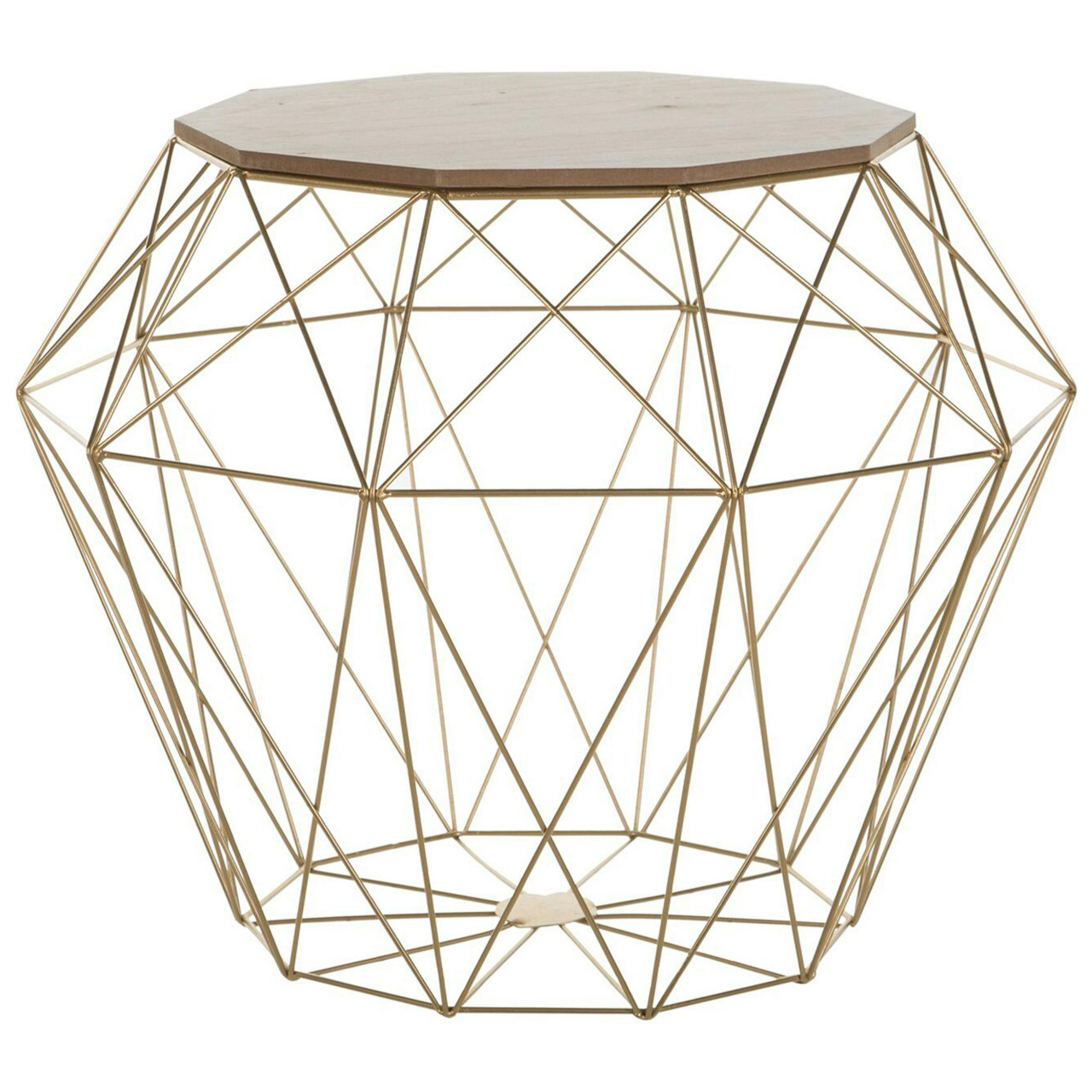 Elida MDF and metal side table light wood